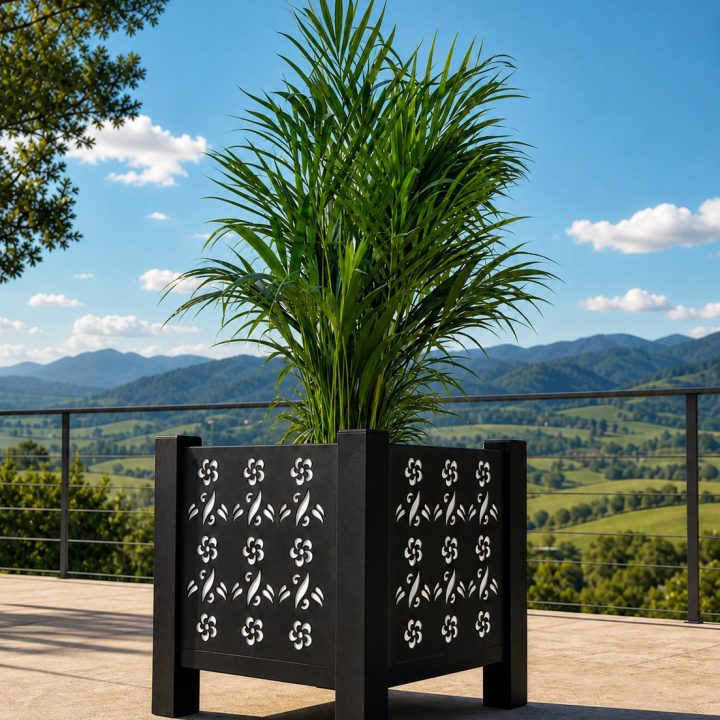 Vaso metálico para paisagismo